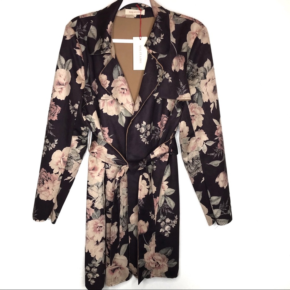 NWT Anthro Solitare Floral Faux Suede Jacket